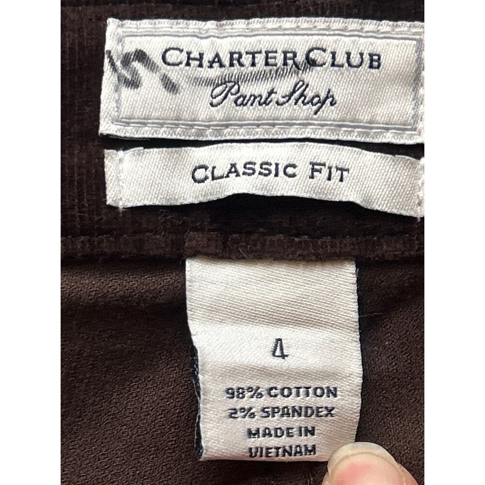 Charter Club Women’s Pants Brown Size 4 Micro Corduroy Slimming Straight Leg *‎ - Picture 5 of 7